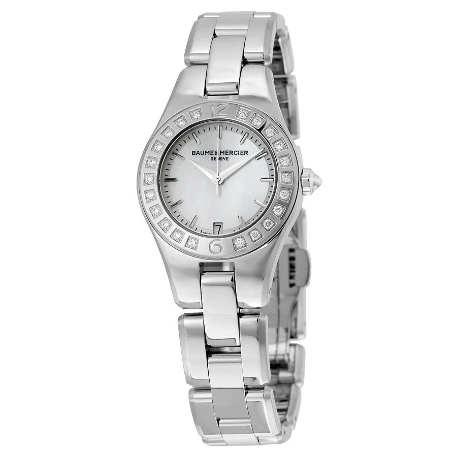 Baume Et Mercier Linea Silver Dial Diamond Ladies Watch Moa10078